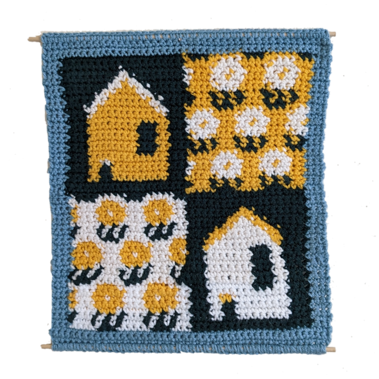 spring (2023) 11&quot;×13.5&quot; crochet tapestry