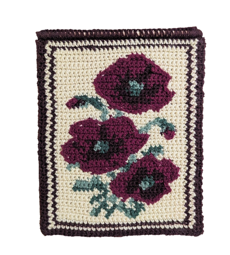 poppies (2024) 10&quot;×12.5&quot; crochet tapestry