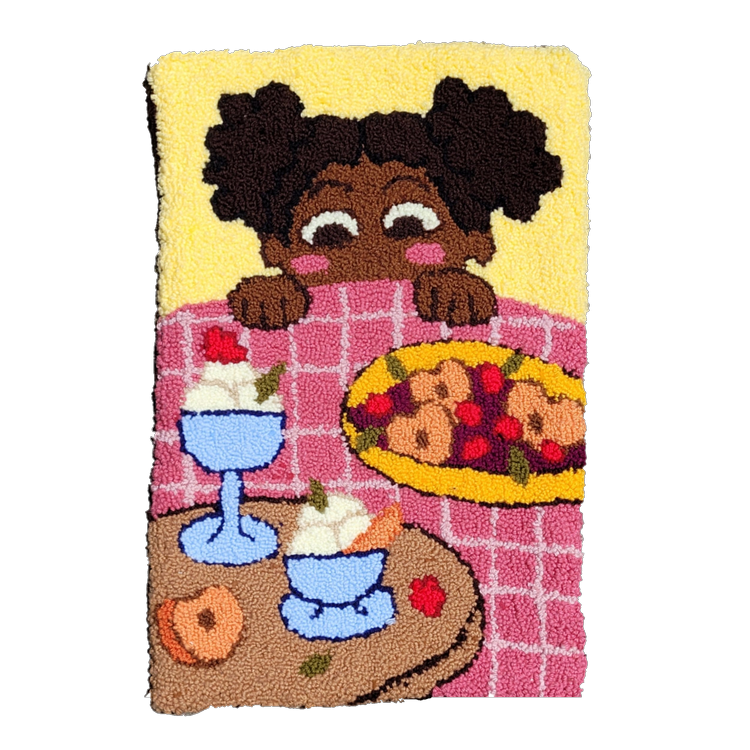 sweet treat (2022) 14&quot;×22&quot; hand tufted tapestry