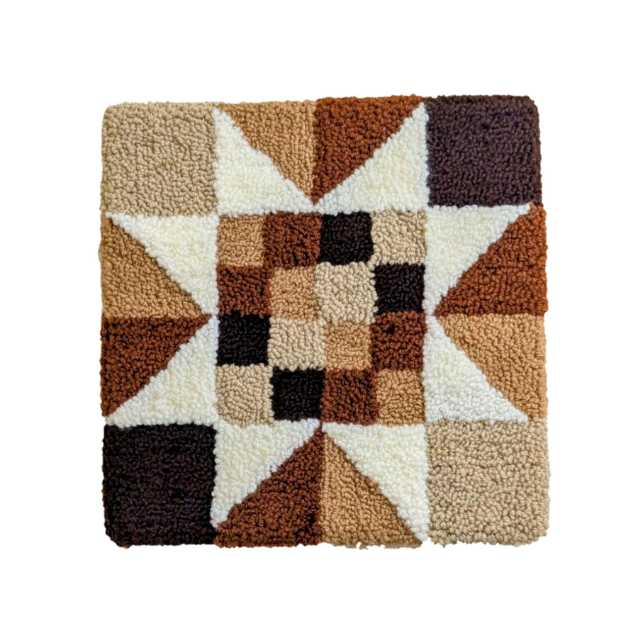 tufted quilt block 006 (2024) 13"×13"×1" hand tufted wall hanging