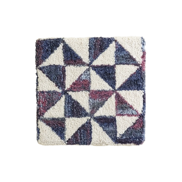 tufted quit block 002 (2024) 13&quot;×13&quot;×1&quot; hand tufted wall hanging